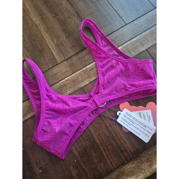 Yitty Hot Mesh Plunge Bralette S In Viva Magenta - Picture 2 of 6
